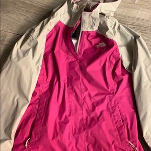 Pink and gray raincoat